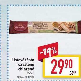 Billa Listové těsto rozválené chlazené 275 g nabídka