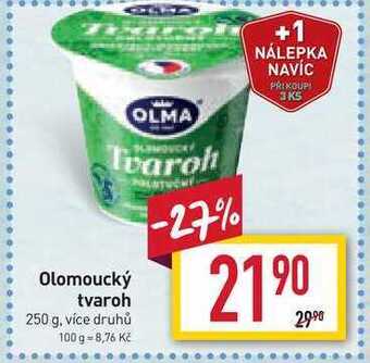 Billa Olomoucký tvaroh 250 g nabídka