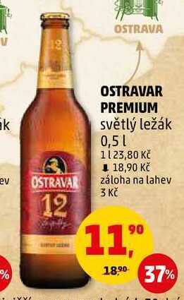 Penny Market Ostravar premium světlý ležák, 0,5 l nabídka