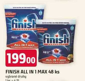 Trefa Finish all in 1 max shine and protect tablety do myčky nádobí 48 ks nabídka
