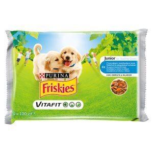 Trefa Friskies junior výběr s kuřetem a mrkví ve šťávě 4 x 100g nabídka