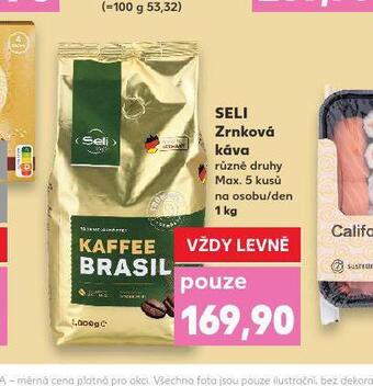 Kaufland Seli zrnková káva nabídka