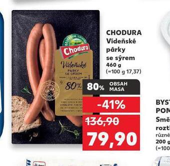 Kaufland Chodura vídeňské párky se sýrem nabídka