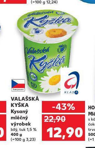 Kaufland Valašská kyška kysaný mléčný výrobek nabídka