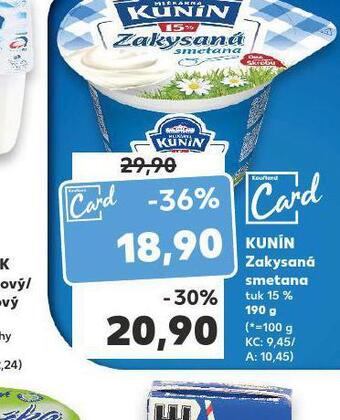 Kaufland Kunín zakysaná smetana nabídka