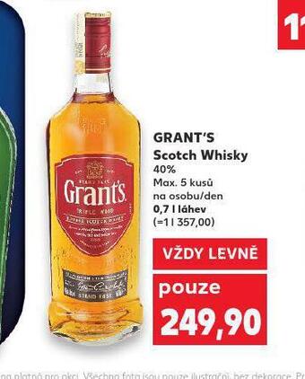 Kaufland Grant´s scotch whisky nabídka