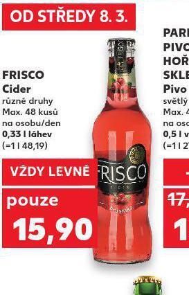 Kaufland Frisco cider nabídka