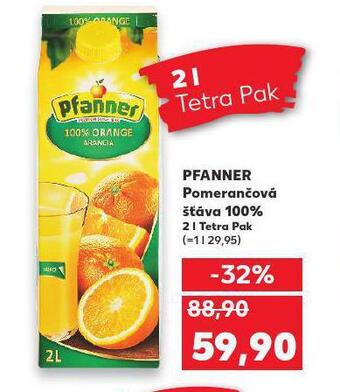 Kaufland Pfanner 100% pomerančová šťáva nabídka