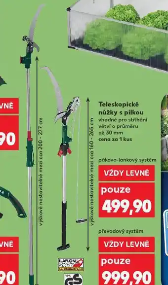 Kaufland Teleskopické nůžky s pilkou převodový systém nabídka