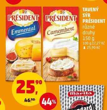 Penny Market Tavený sýr président, 150 g nabídka