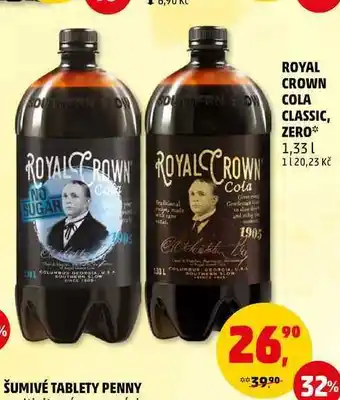 Penny Market Royal crown cola classic, zero, 1,33 l nabídka