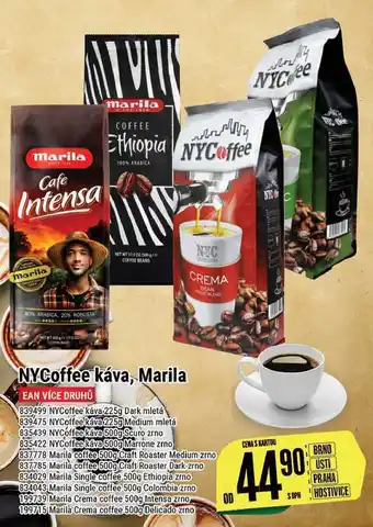 Tamda Foods Nycoffee káva, marila nabídka