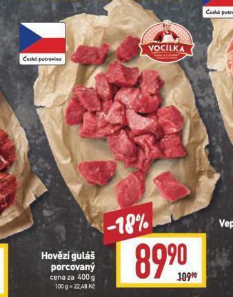 Billa Hovězí guláš nabídka
