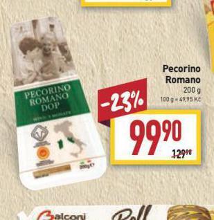 Billa Sýr pecorino romano nabídka