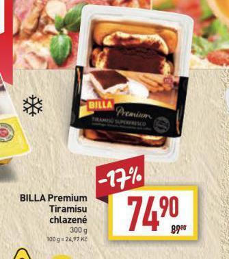 Billa Tiramisu nabídka