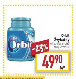 Billa Orbit žvýkačky nabídka
