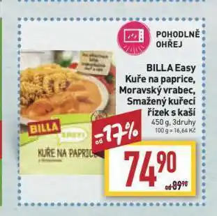 Billa Smažený kuřecí řízek s kaší nabídka