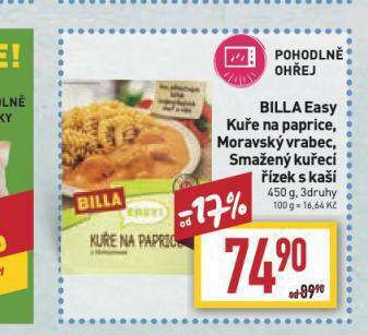 Billa Kuře na paprice nabídka