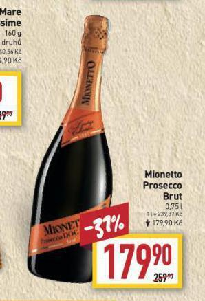 Billa Mionetto prosecco brut nabídka