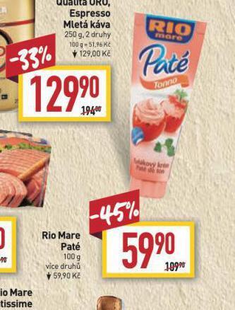 Billa Rio mare paté nabídka