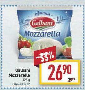 Billa Galbani mozzarella sýr nabídka