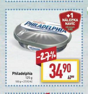 Billa Philadelphia sýr nabídka