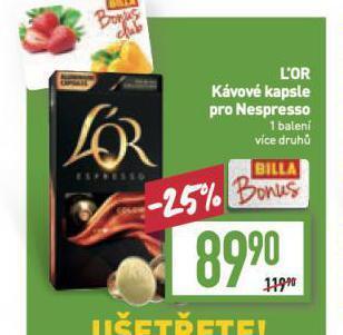 Billa Kávové kapsle l'or nabídka