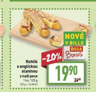 Billa Rohlík s anglickou slaninou nabídka