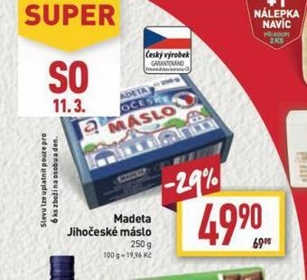 Billa Madeta jihočeské máslo nabídka
