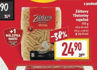 Billa Zátkovy vaječné těstoviny nabídka