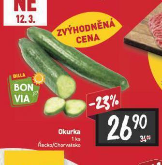 Billa Okurka nabídka