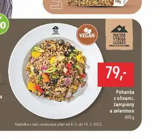 Pohanka s olivami, žampiony a zeleninou