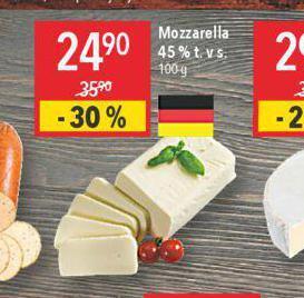 Globus Mozzarella 45% nabídka