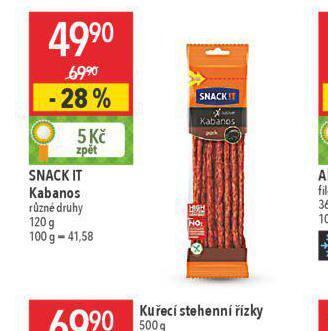 Globus Snack it kabanos nabídka