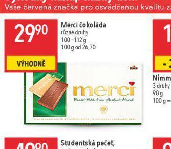 Globus Merci čokoláda nabídka