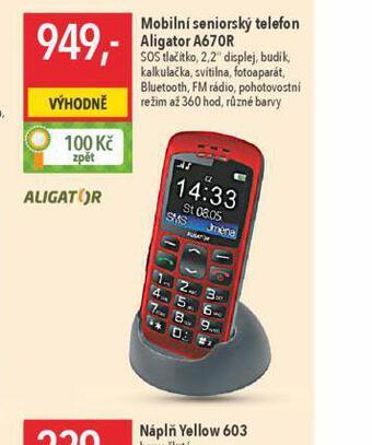 Globus Mobilní seniorský telefon aligator nabídka