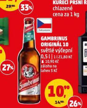 Penny Market Pivo gambrinus originál nabídka