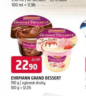 Terno Ehrmann grand dessert nabídka