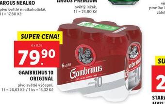 Lidl Pivo gambrinus originál nabídka