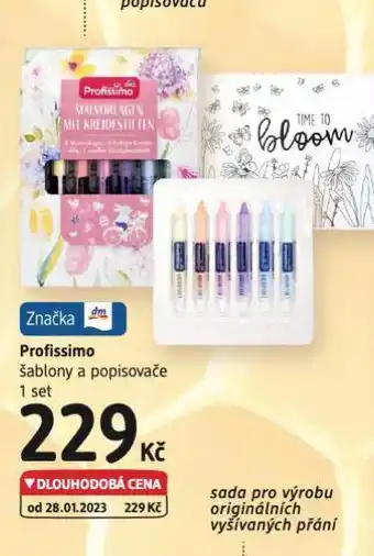 dm drogerie Profissimo šbalony a popisovače nabídka