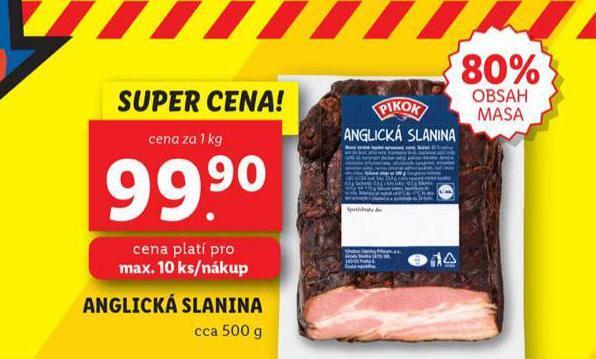 Lidl Anglická slanina nabídka