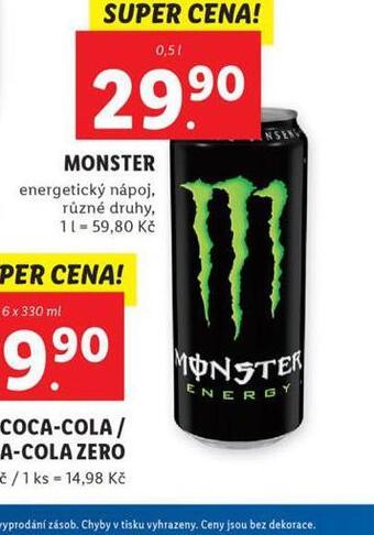 Lidl Monster energetický nápoj nabídka