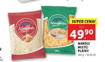 Lidl Mandle mleté / plátky nabídka