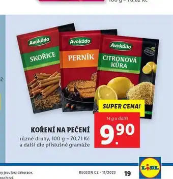 Lidl Avokádo koření na pečení nabídka
