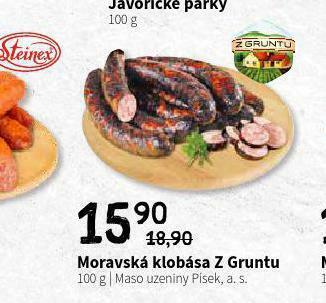 Terno Moravská klobása nabídka