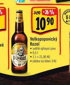 Albert Pivo velkopopovický kozel nabídka