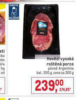 Makro Hovězí vysoká roštěná nabídka