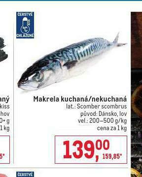 Makro Makrela kuchaná nabídka