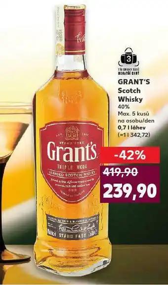 Kaufland Grant&#039;s scotch whisky nabídka