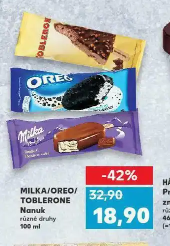 Kaufland Milka, oreo, toblerone nanuk nabídka